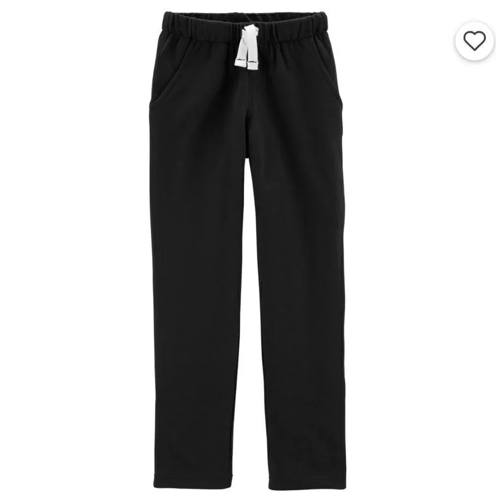 Carter’s Kid’s Black Pull On Drawstring Fleece Straight Leg Sweatpants Size 4